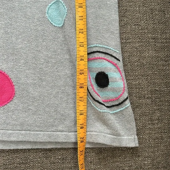 Hanna Anderson Girls Gray Embroidered Short Sleeve Knit Sweater Dress Size 5 - Picture 5 of 7